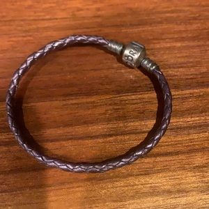 Purple leather Pandora bracelet